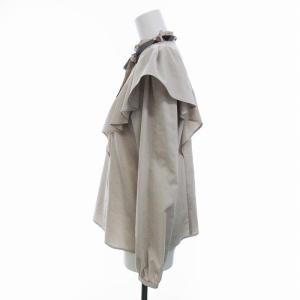 BLUE LABEL CRESTBRIDGE ブラウス フリル ボウタイ リボン付き 38 M 長袖 ベージュ