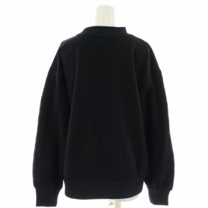 BLUE LABEL CRESTBRIDGE スウェット トレーナー ハイネック レース 刺繍 ベルト バルーンスリーブ 長袖 38 M 黒 ブラック