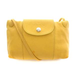 ポシェット ショルダーバッグ レザー 黄色 イエロー