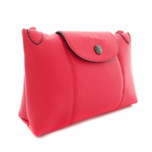 Longchamp ル プリアージュ キュイール クロスボディバッグ ショルダーバッグ レザー ロゴ型押し 赤 レッド L1061757545
