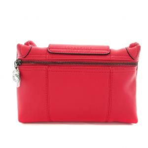 Longchamp ル プリアージュ キュイール クロスボディバッグ ショルダーバッグ レザー ロゴ型押し 赤 レッド L1061757545