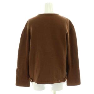 agnes b. プレッション カーディガン 長袖 クルーネック 裏起毛 3 L 茶 ブラウン