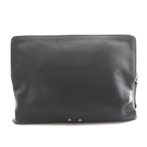 LANVIN クラッチバッグ セカンドバッグ レザー バイカラー 茶 ブラウン グレー