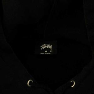 STUSSY パーカー プルオーバー 長袖 フード M 黒 ブラック