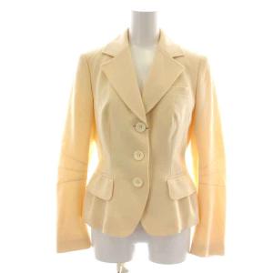 EPOCA スーツ セットアップ 上下 テーラードジャケット シングル 総裏地 リボン フレアスカート ひざ丈 タック 刺繍 絹 シルク