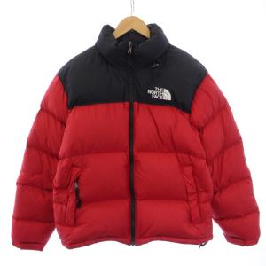THE NORTH FACE 1996 RETRO NUPTSE JACKET ダウンジャケット ジップアップ ハイネック ロゴ刺繍 M 赤 レッド 黒