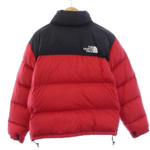 THE NORTH FACE 1996 RETRO NUPTSE JACKET ダウンジャケット ジップアップ ハイネック ロゴ刺繍 M 赤 レッド 黒