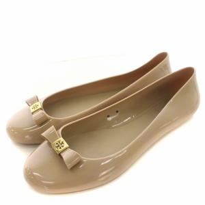 バレエシューズ ラバーシューズ リボン フラット 8 25cm ベージュ
