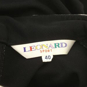 LEONARD SPORT ハイネック カットソー 花柄 長袖 ポリエステル 40 M 黒 ブラック