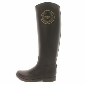 GIORGIO ARMANI レインブーツ ラバーブーツ ロング ジョッキー 長靴 35 22.5cm チャコールグレー