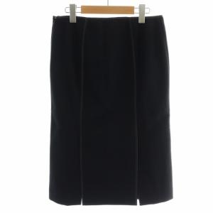 FENDI タグ付き タイトスカート ひざ丈 スリット ウール 38 S 黒 ブラック