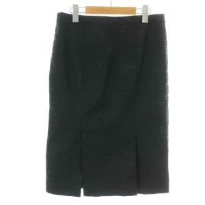 FENDI タイトスカート ひざ丈 ズッカ柄 ジャガード ジップ 40 M 黒 ブラック