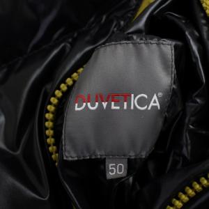 DUVETICA リバーシブル ダウンベスト ジャケット ジップアップ フード カモフラ 迷彩 50 XL 黒 ブラック カーキ