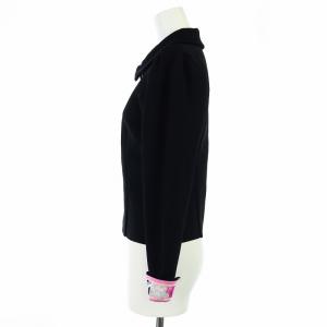 LEONARD FASHION  ニットジャケット ステンカラー ジップアップ 1 ブラック 0337051