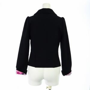 LEONARD FASHION  ニットジャケット ステンカラー ジップアップ 1 ブラック 0337051