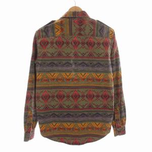 DENIM & SUPPLY RALPH LAUREN ネイティブ柄 ミリタリーシャツ コットン 長袖 XS カーキ マルチカラー /YM