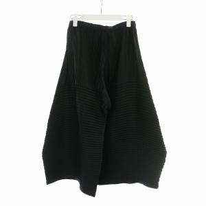me ISSEY MIYAKE ワイドパンツ プリーツ ブラック MI53FF331