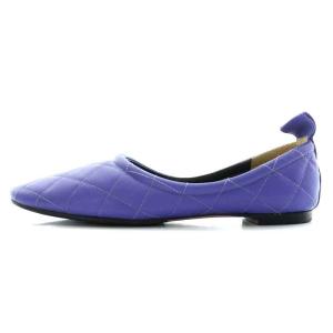 PIPPICHIC フラットシューズ パンプス キルティング レザー 36.5 23.5cm 紫 パープル