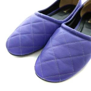 PIPPICHIC フラットシューズ パンプス キルティング レザー 36.5 23.5cm 紫 パープル