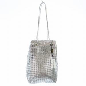 marco masi レザーメッシュバッグ トートバッグ 牛革 レザーチャーム シルバーカラー