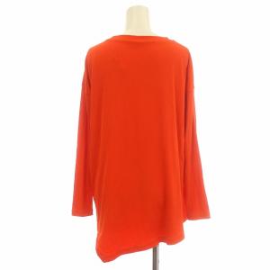 nagonstans 21SS アシンメトリー カットソー 長袖 リブ ロンT 38 M 赤 朱色