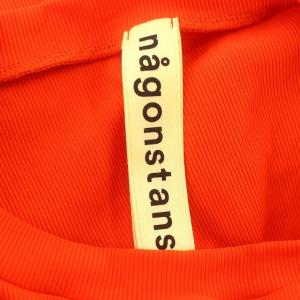 nagonstans 21SS アシンメトリー カットソー 長袖 リブ ロンT 38 M 赤 朱色