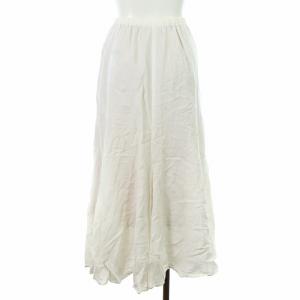 Plage 22SS glace flare スカート フレア ロング マキシ カットオフ 麻 リネン混 ペチコート付き 34 XS 白