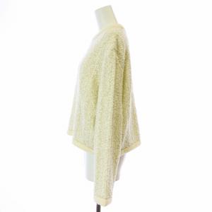 UNITED ARROWS 23AW ミックス ラメ ツイード ニット セーター 長袖 クルーネック ウール混 オフホワイト 1513-299-4733