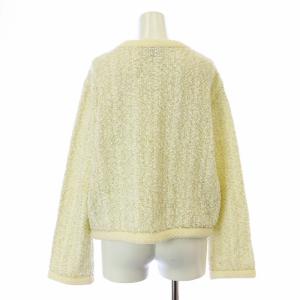 UNITED ARROWS 23AW ミックス ラメ ツイード ニット セーター 長袖 クルーネック ウール混 オフホワイト 1513-299-4733