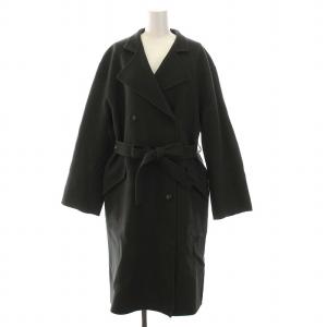 Theory 21AW LUXE NEW DIVIDE DB BELT COAT DF ダブルブレストロングコート アウター S 緑 グリーン