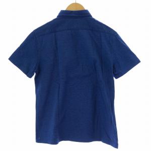 GUY ROVER ポロシャツ カットソー ホリゾンタルカラー 半袖 L 青 ブルー