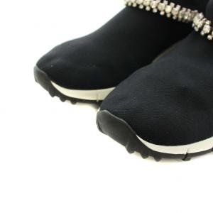 JIMMY CHOO VERONA クリスタル付き Black ニットスニーカー シューズ スリッポン ブラック