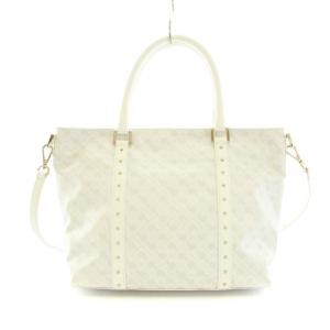 GHERARDINI ソフティ SOFTY ハンドバッグ ショルダーバッグ 2way ポリエステル 総柄 白 ホワイト ゴールド