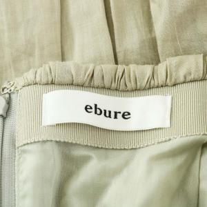 ebure 21SS フレアスカート ミモレ ロング 麻 リネン 36 S ベージュ 3310500135