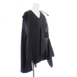 ENFOLD 23AW WOVEN×KNIT VEST グレンチェック アシンメトリー 38 グレー