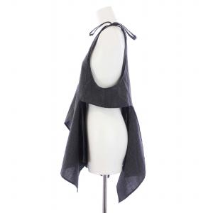 ENFOLD 23AW WOVEN×KNIT VEST グレンチェック アシンメトリー 38 グレー