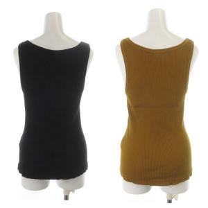 nagonstans タンクトップ リブニット 2枚セット 38 M 黒 ブラック キャメル