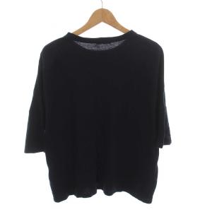 BOTTEGA VENETA Tシャツ カットソー コットン レーヨン 七分袖 48 M 紺 ネイビー