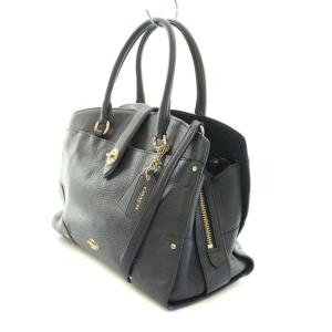 COACH NEWYORK 2WAY ハンドバッグ トートバッグ ショルダーバッグ レザー ロゴ チャーム 紺 ネイビー F37575