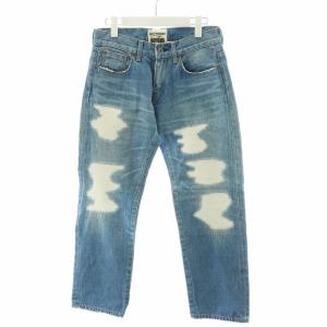 JUNYA WATANABE DENIM AD2015 デニムパンツ ジーンズ ジーパン ジッパーフライ リペア加工 ダメージ加工 S 青 ブルー