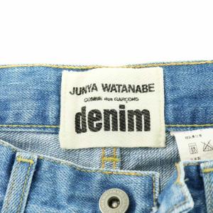 JUNYA WATANABE DENIM AD2015 デニムパンツ ジーンズ ジーパン ジッパーフライ リペア加工 ダメージ加工 S 青 ブルー