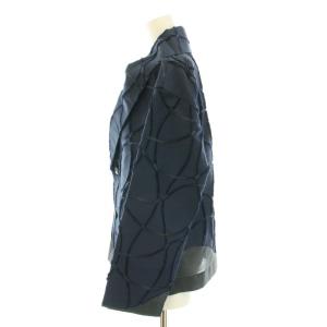 ISSEY MIYAKE ジオメトリックジャガードジャケット シングル 2B ノーベント 2 ネイビー