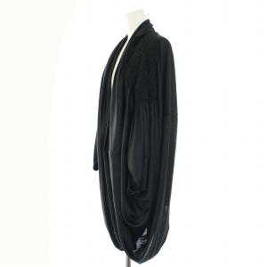 ISSEY MIYAKE ロングカーディガン ドルマンスリーブ 刺繍 七分袖 2 M 黒 ブラック