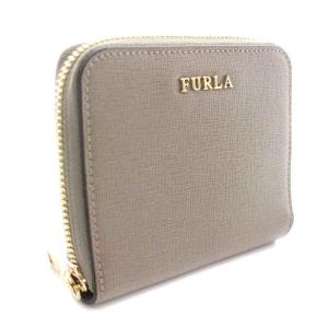 FURLA 財布 二つ折り 小銭入れ ラウンドファスナー レザー グレージュ