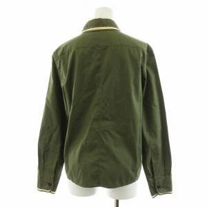 MARNI 21AW シャツ ブラウス 長袖 チェーン刺繍 コットン 40 M カーキ