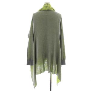 PLEATS PLEASE ISSEY MIYAKE イッセイミヤケ ニットカーディガン 長袖 ショールカラー 総柄 ジャガード 3 L グレー 黄色 イエロー