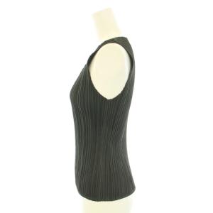 PLEATS PLEASE ISSEY MIYAKE イッセイミヤケ カットソー Uネック ノースリーブ タンクトップ 3 L グレー PP63-JK641