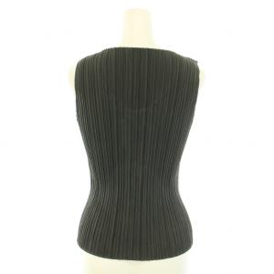 PLEATS PLEASE ISSEY MIYAKE イッセイミヤケ カットソー Uネック ノースリーブ タンクトップ 3 L グレー PP63-JK641