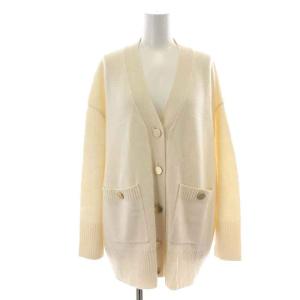 22AW リラクシールーズニットカーディガン 長袖 Vネック オーバーサイズ 金ボタン ドロップショルダー ウール 36 S