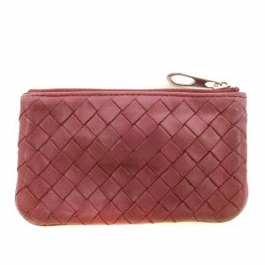 BOTTEGA VENETA イントレチャート 小銭入れ コインケース ポーチ レザー 赤 ボルドー